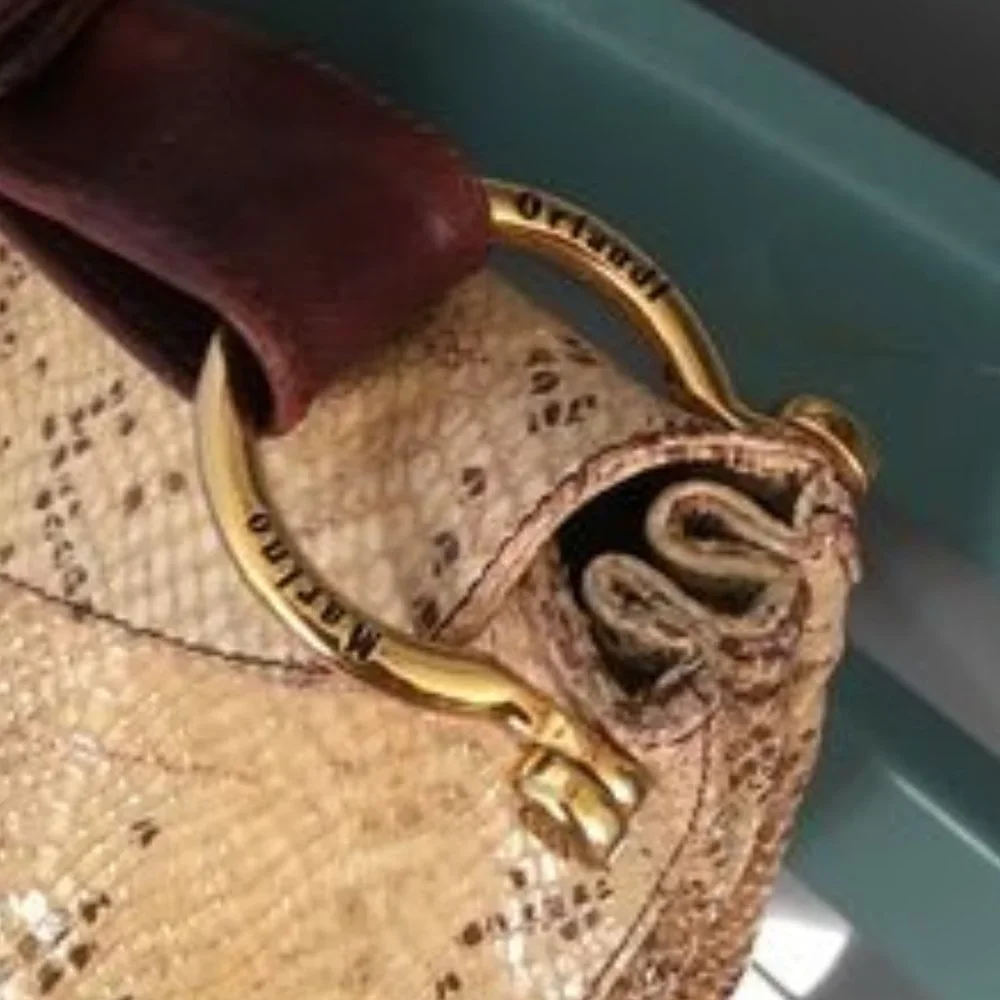 Marino Orlandi bucket bag snake embossed leather Italy - Picture 11 of 16